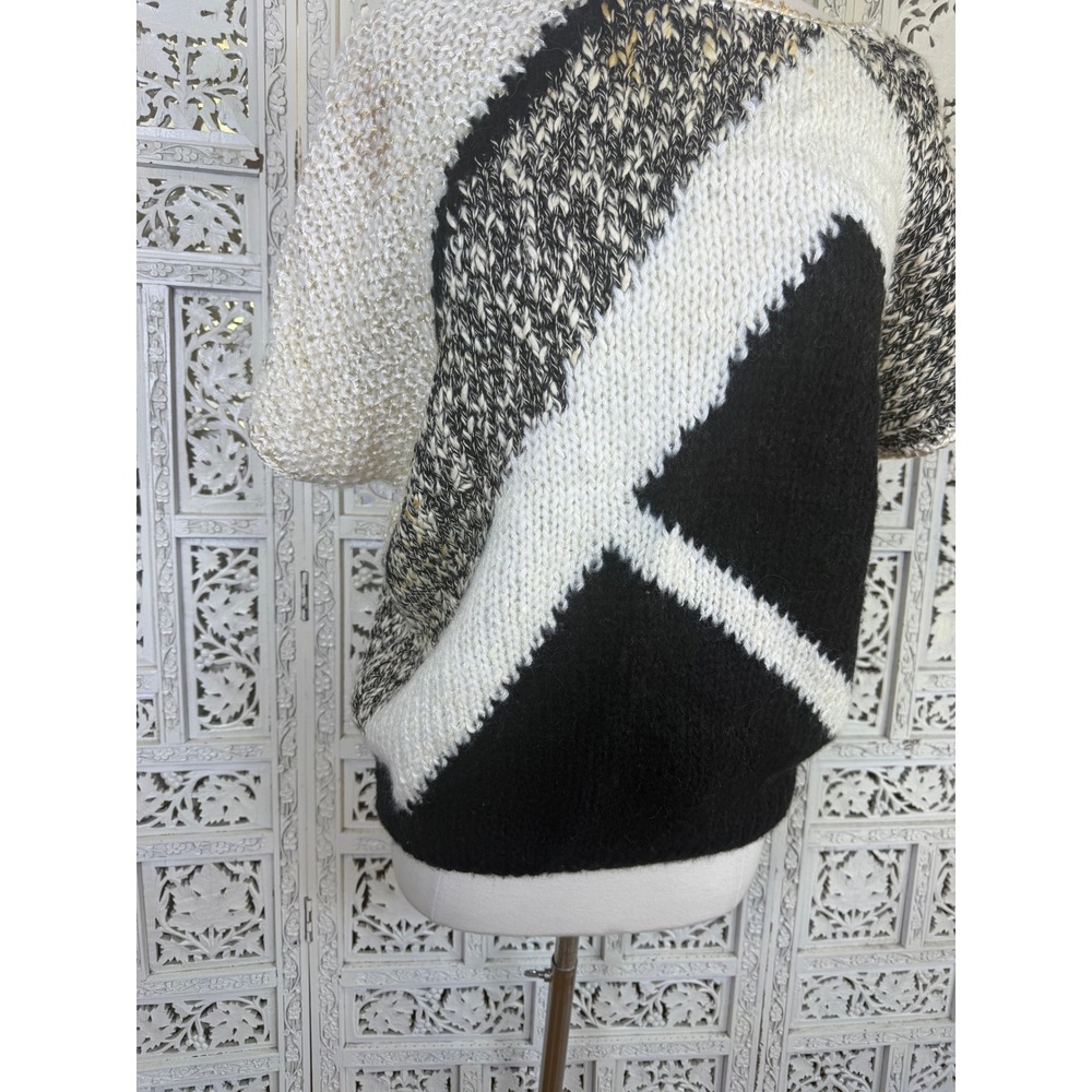NWT Vtg Liz Claiborne Colorblock Boatneck Sweater Womens Large Boho Retro - Picture 3 of 8